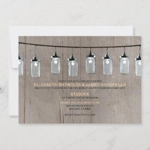 Western String Lights Hochzeit Einladungen