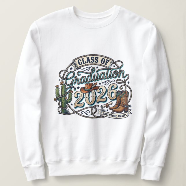 Western style 2026 Graduation  Sweatshirt (Design vorne)