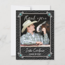 Western Style Abschluss Foto Danke Karte