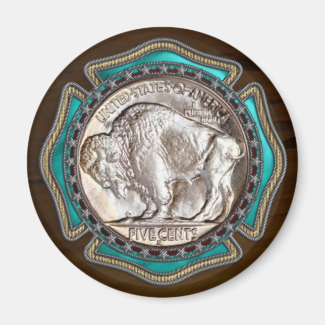 Western Style Buffalo Nickle Magnet (Vorne)