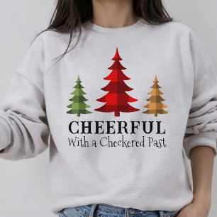Western Style Büffel-Karo Weihnachtsbäume Sweatshirt