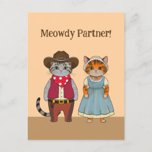 Western Style Cats Valentine Wild West Postkarte