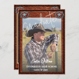 Western Style Cowboy Foto Abschluss Einladung