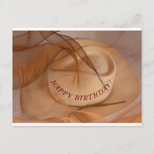 Western Style Cowboy-Hut mit Stroh-Brille Postkarte