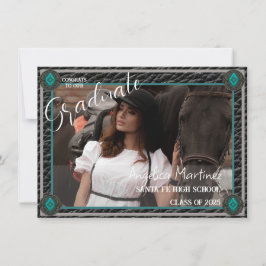 Western Style Cowgirl Foto Flat Announccard Ankündigung