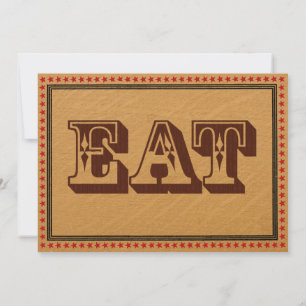 Western Style Empfangs-Party-Dinner-Menü Einladung