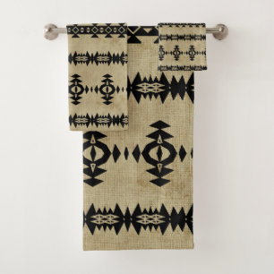 Western Style Geo Muster Badhandtuch Set