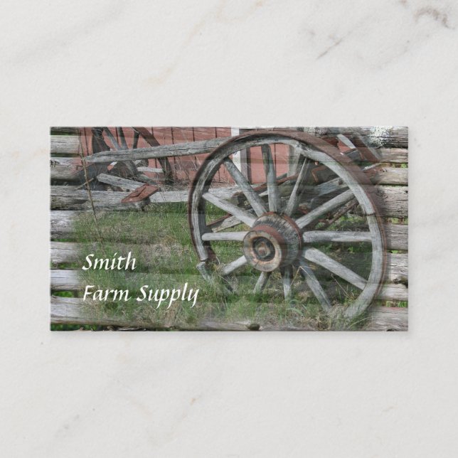 Western Style Rustic Wagenrad Business Cards Visitenkarte (Vorderseite)