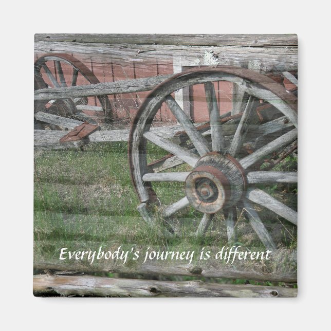 Western Style Rustic Wagenrad Magnet (Vorne)
