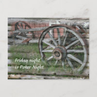 Western Style Rustic Wagenrad Postkarte
