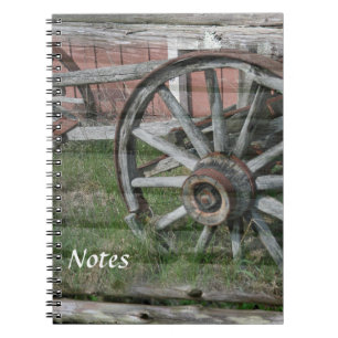 Western Style Rustic Wagenrad Spiral Notebook Notizblock