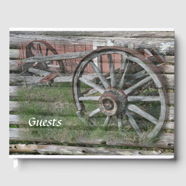 Western Style Rustic Wagon Wheel Gästebuch (Vorderseite)