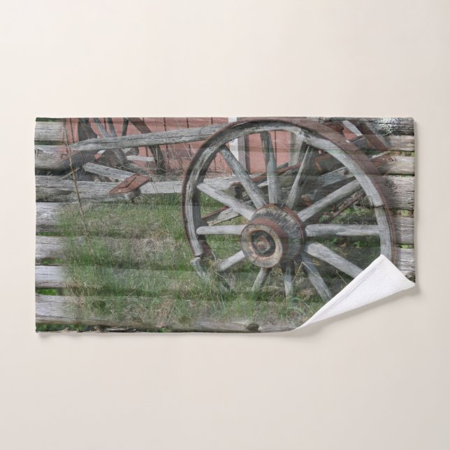 Western Style Rustikales Wagenrad Handtuch (Handtuch)