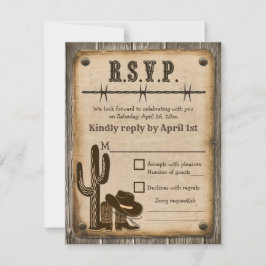Western Style Wedding RSVP Card Einladung
