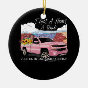 Western Sunset Cowgirl ich Got ein Herz wie ein LK Keramik Ornament