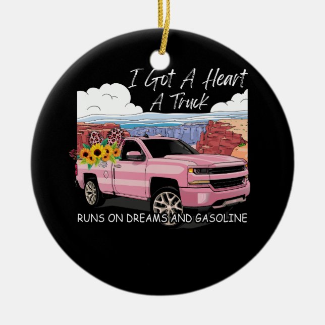 Western Sunset Cowgirl ich Got ein Herz wie ein LK Keramik Ornament (Vorne)