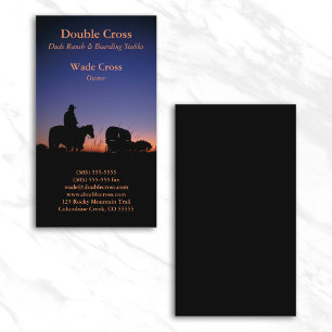 Western Sunset Foto Dude Ranch Visitenkarte
