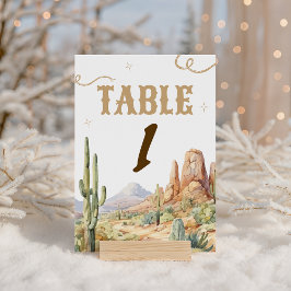 Western Table Number Sign Sockelschild