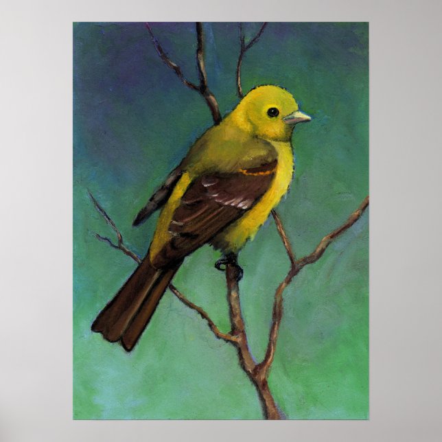 Western Tanager, Wildlife Art Poster (Vorne)