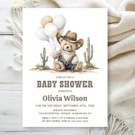 Western Teddy Bear Baby Shower Invitation Einladung
