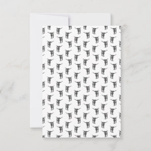 Western Texas Longhorn Bull CUSTOM BG FARBE RSVP Karte