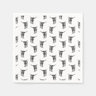 Western Texas Longhorn Bull CUSTOM BG FARBE Serviette