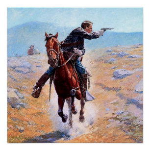 Western "The Messenger" Art von Charles Schreyvoge Poster
