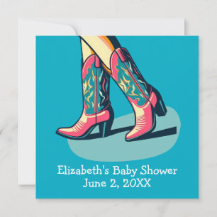 Western Thema Cowgirl Boots Baby Dusche Einladung