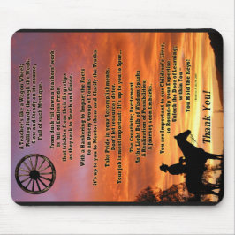 Western-Thema-Lehrer-Anerkennungs-Gedicht Mousepad