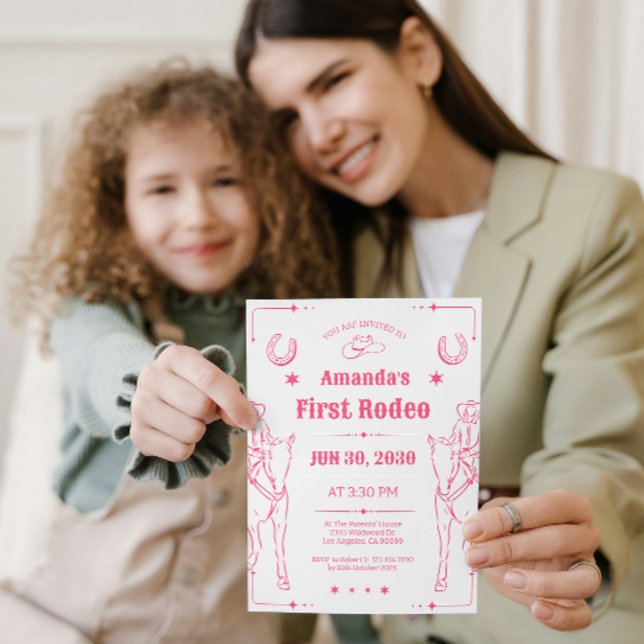 Western-Thema Mädchen erste Geburtstagsparty einla Save The Date (Von Creator hochgeladen)