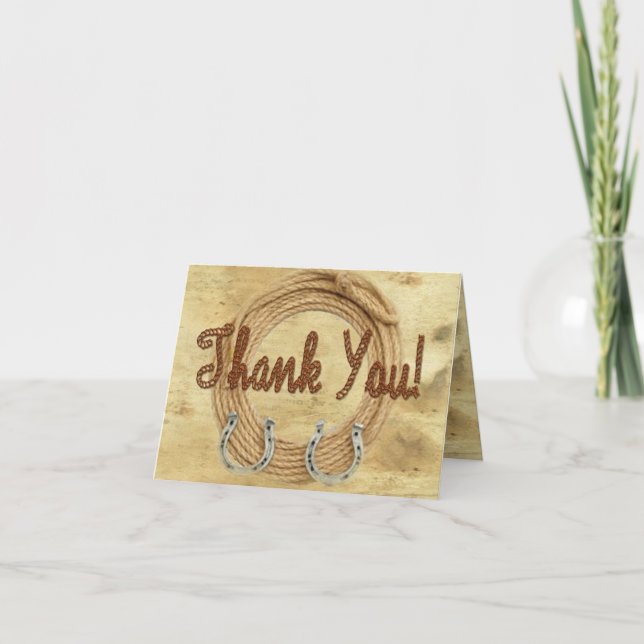 Western Theme Wedding Danke Karte (Vorderseite)