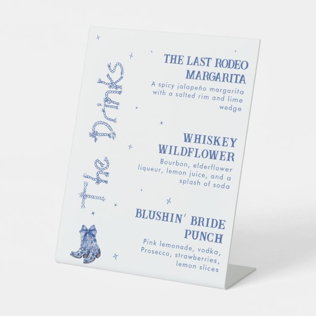 Western Themed Bachelorette Wochenende Party Drink Sockelschild (Vorderseite)