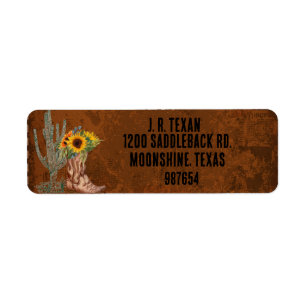 Western Themed Leather Cowboy Boot Cacti