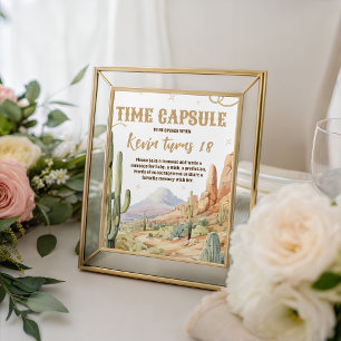 Western Time Capsule Geburtstagszeichen Sockelschild