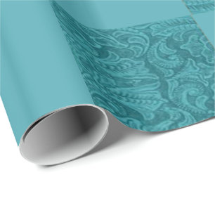 Western-Toolbar Leder Turquiose Block Print Geschenkpapier