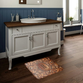 Western-Tooled Leather Print Custom Initial Badematte