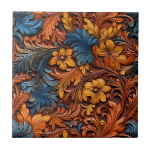 Western Toolted Leather Keramik Tile Fliese