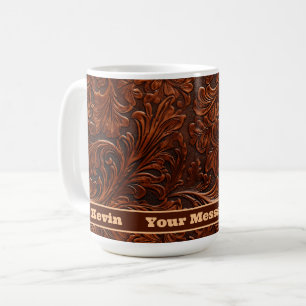 Western Toolted Leather Muster Personalisiert Kaffeetasse