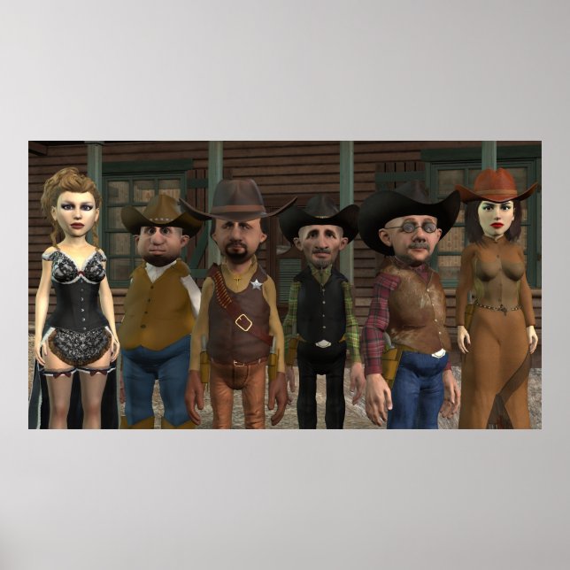 Western Townvolk - Grosses Farbposter Poster (Vorne)