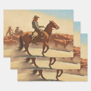 Western "Trail Herd" von Maynard Dixon Geschenkpapier Set