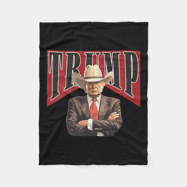 Western Trump Cowboy T-Shirt Nimm Amerika zurück T Fleecedecke (Vorderseite)
