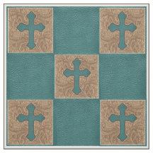 Western-überzieht queres aquamarines/Brown-Imitat