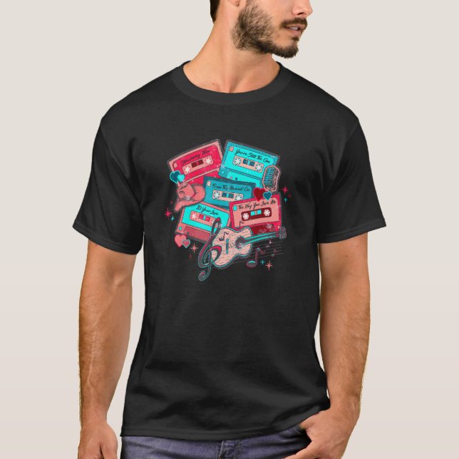 Western Valentine's Day Cassette Tapes Country Mus T-Shirt (Vorderseite)