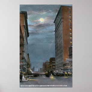 Western View Riverside Avenue at Night Poster