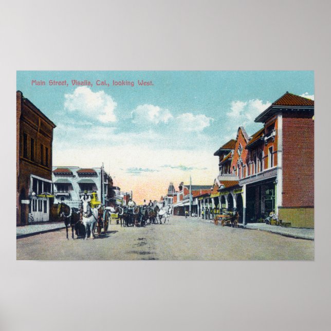 Western View von der Main StreetVisalia, CA 2 Poster (Vorne)