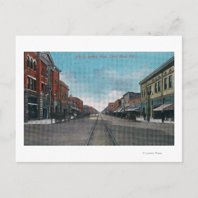 Western View von der Vierten Straße Nr. 2 Postkarte (Vorderseite)