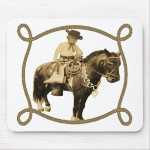 Western Vintag Cowboy auf Pferd Mousepad