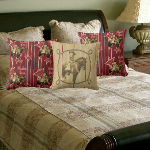 Western Vintag Cowgirl on Horse Kissen