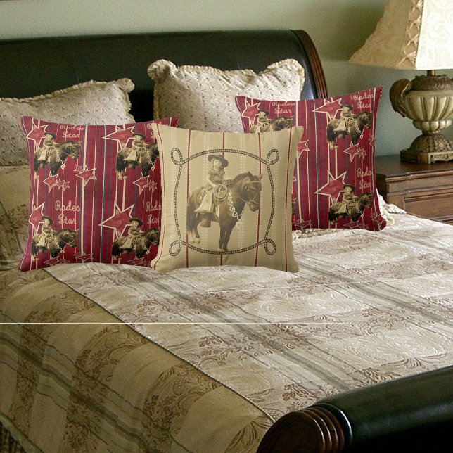 Western Vintag Cowgirl on Horse Kissen (Von Creator hochgeladen)