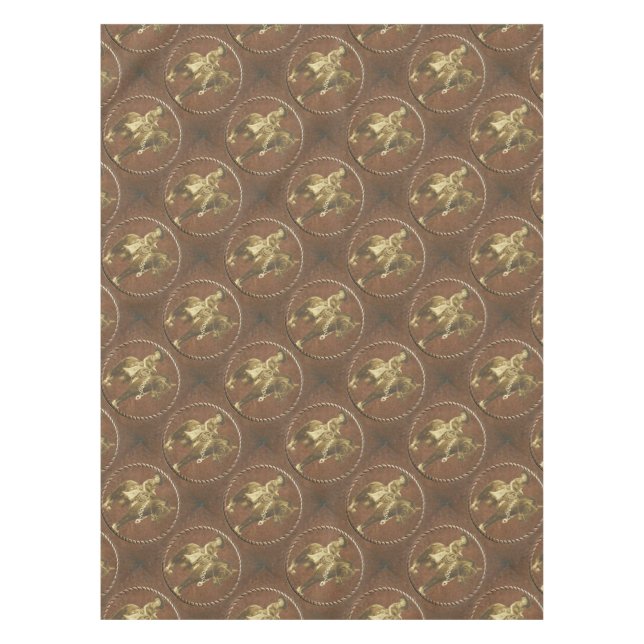 Western Vintag Cowgirl Tischdecken (Vorderseite)